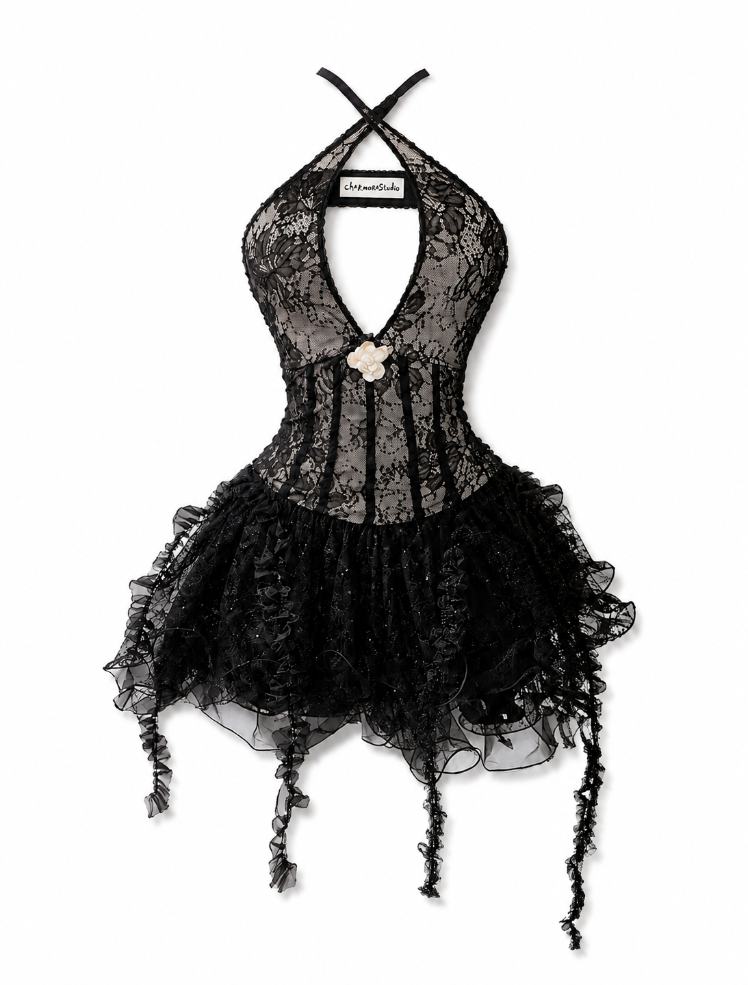 Midnight Ribbon Gothic Babydoll Dress