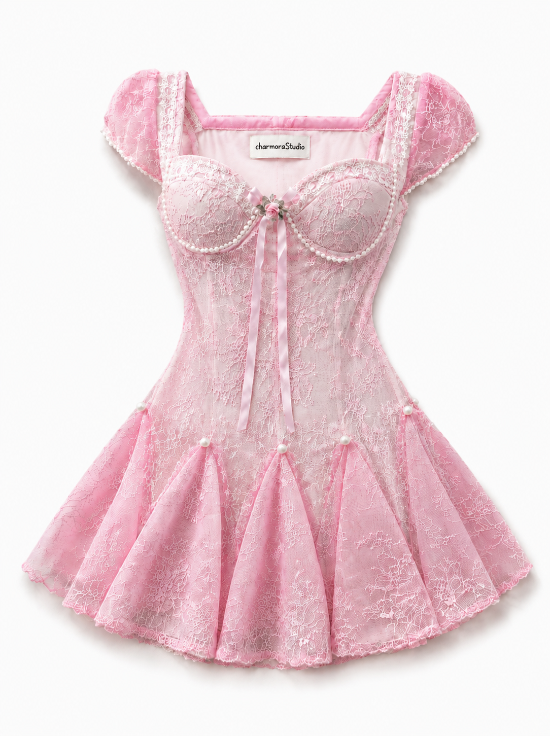 Pink Myth Mermaid Lace Mini Dress