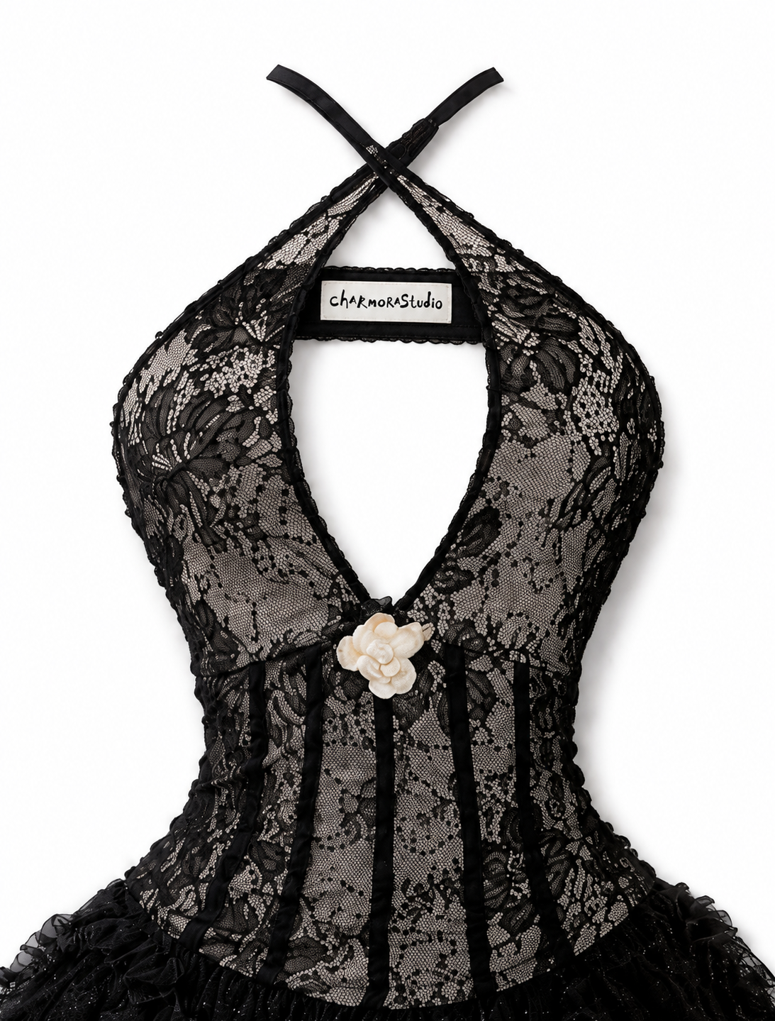 Midnight Ribbon Gothic Babydoll Dress